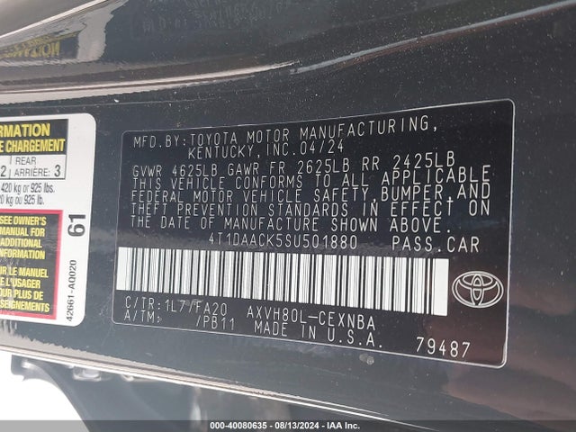 Toyota CAMRY LE 2025 4T1DAACK5SU501880 Image 9