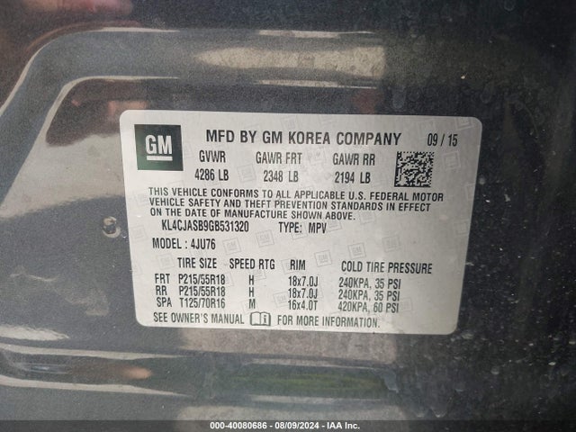 Buick Encore 2016 KL4CJASB9GB531320 Image 9
