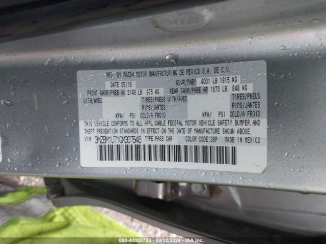 3MZBM1U71GM307546 Mazda Mazda3 I Sport