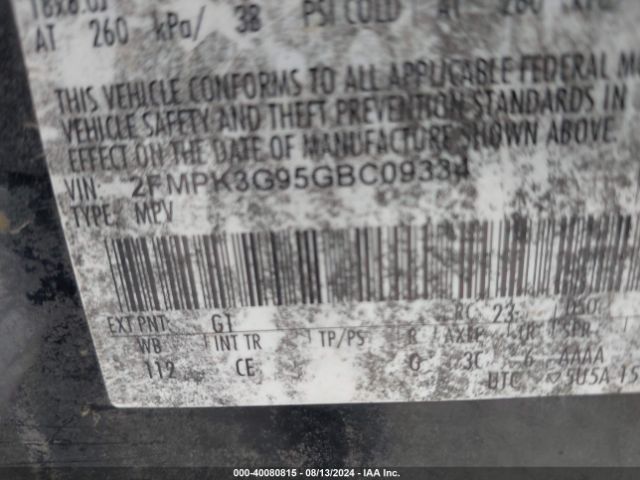 2FMPK3G95GBC09334 Ford EDGE SE