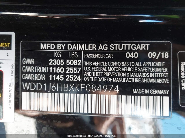 WDD1J6HBXKF084974 Mercedes-Benz E 450