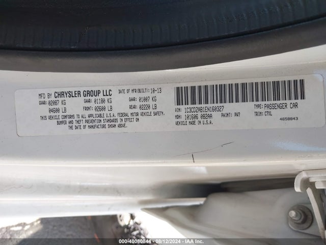 Dodge AVENGER SE 2014 1C3CDZAB1EN160327 Image 9