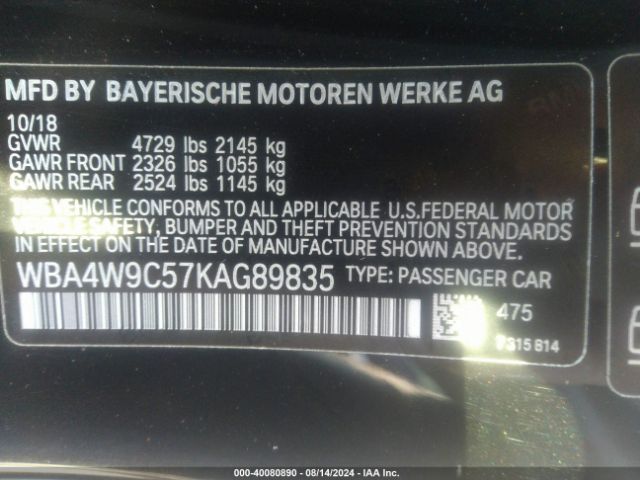 WBA4W9C57KAG89835 BMW 440i Xdrive