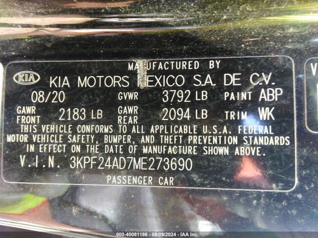 KIA Forte Lxs 2021 3KPF24AD7ME273690 Image 9