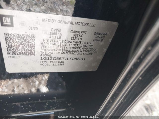 1G1ZG5ST1LF082211 Chevrolet Malibu Fwd Rs