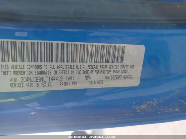 3C4NJCBB4LT144418 Jeep Compass Sun And Wheel Fwd