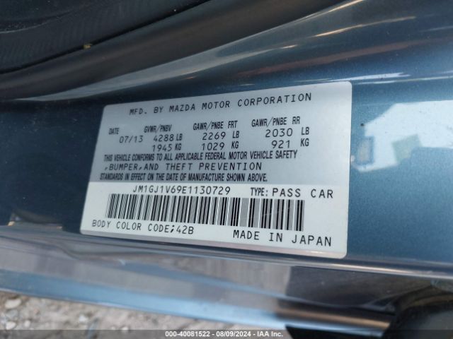 JM1GJ1V69E1130729 Mazda MAZDA6