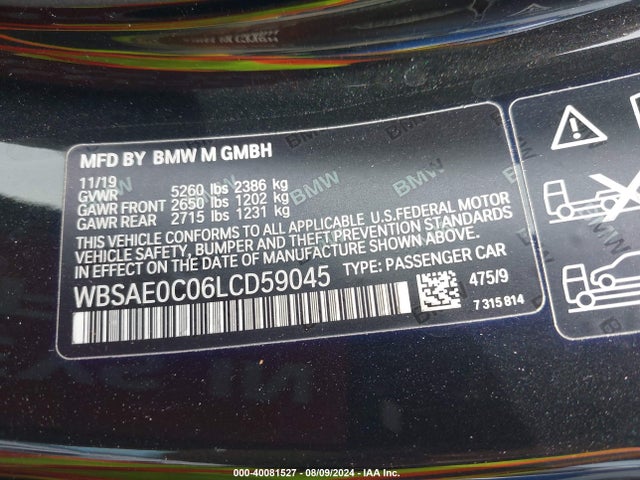 WBSAE0C06LCD59045 BMW M8