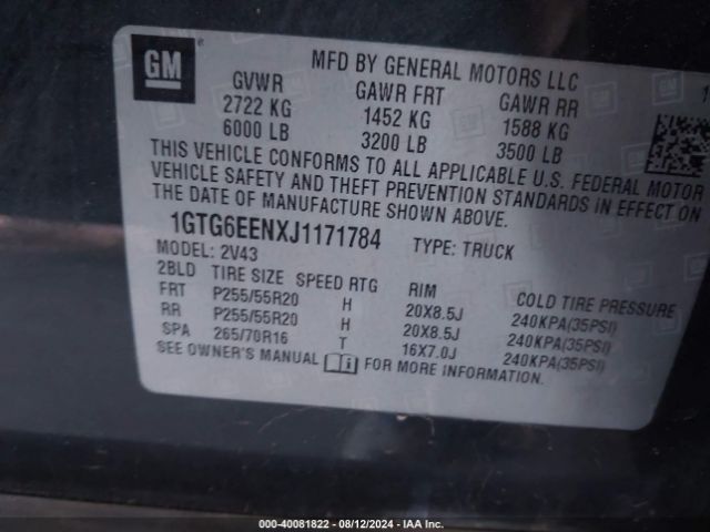 1GTG6EENXJ1171784 GMC Canyon Denali