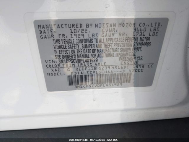 3N1CP5CV0PL481929 Nissan Kicks Sv Xtronic Cvt