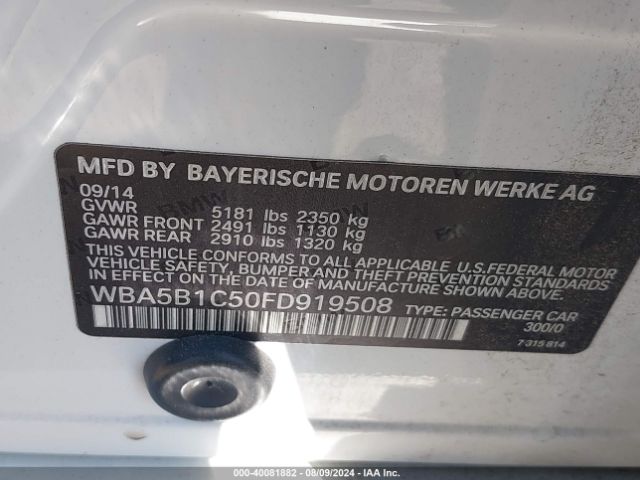 WBA5B1C50FD919508 BMW 535i