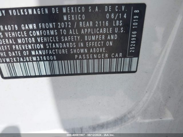 3VW2K7AJ6EM316006 Volkswagen Jetta 2.0l S
