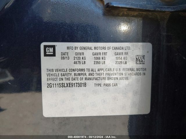2G1115SLXE9173018 Chevrolet IMPALA 1LT