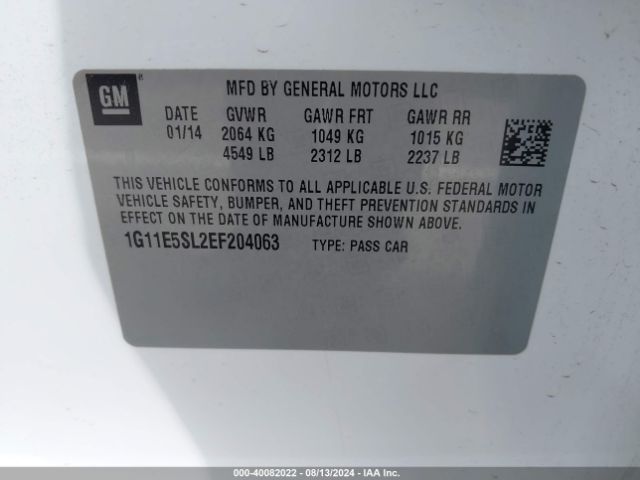 1G11E5SL2EF204063 Chevrolet MALIBU 2LT