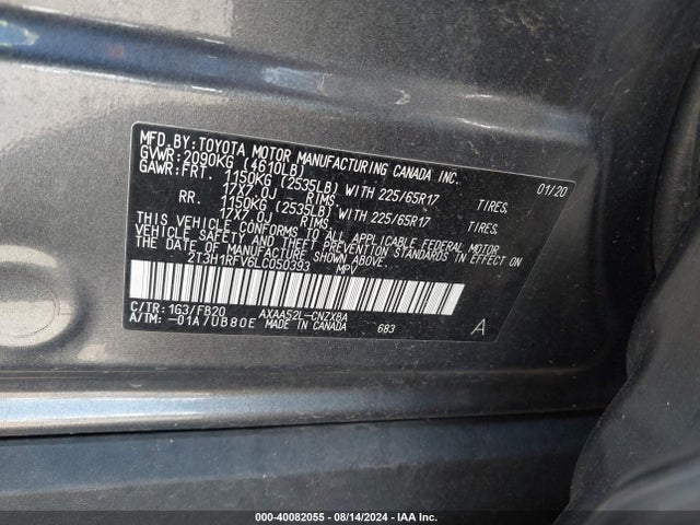 Toyota RAV4 LE 2020 2T3H1RFV6LC050393 Image 9