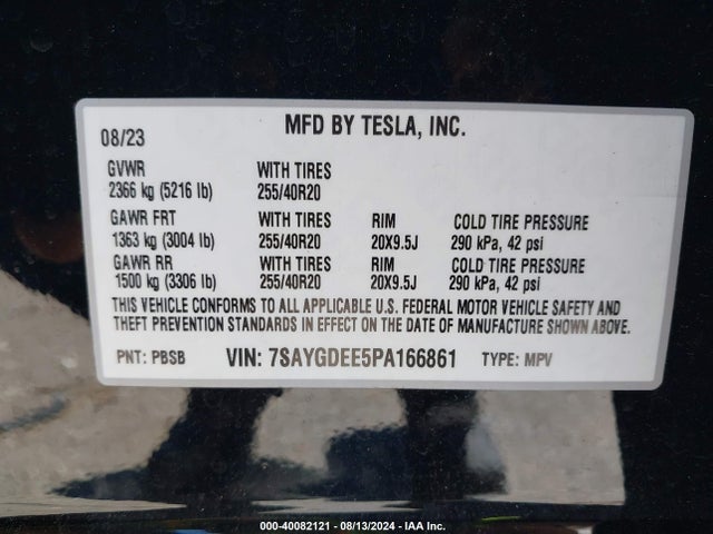 2023 TESLA MODEL Y 7SAYGDEE5PA166861 Photo 8