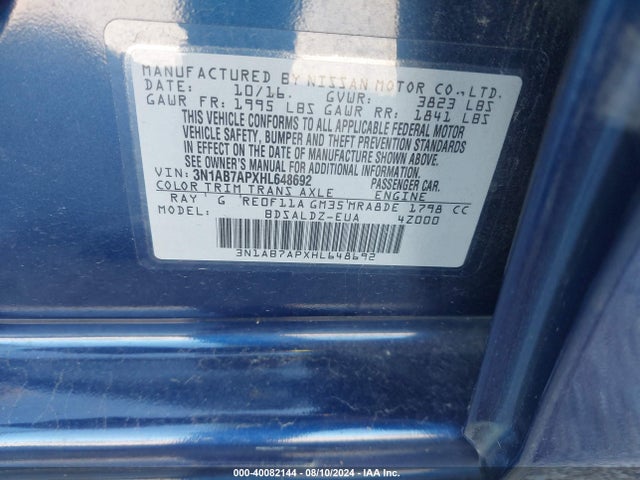 Nissan SENTRA SV 2017 3N1AB7APXHL648692 Image 9