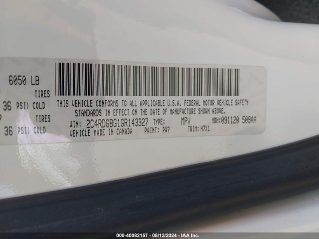 Dodge Grand Caravan Se 2016 2C4RDGBG1GR143327 Image 9