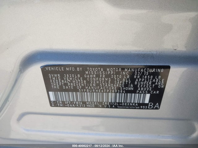 Toyota COROLLA LE 2015 5YFBURHE6FP289384 Image 9