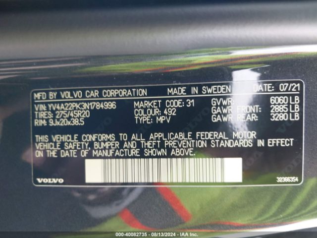 YV4A22PK3N1784996 Volvo Xc90 T6 Momentum 7 Passenger