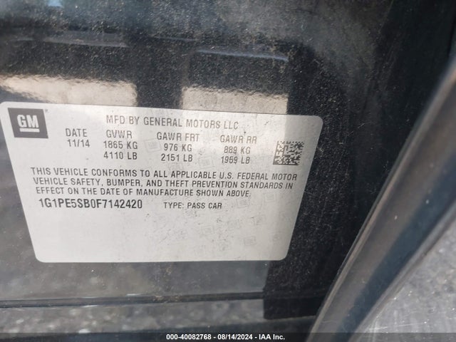 Chevrolet Cruze 2lt Auto 2015 1G1PE5SB0F7142420 Image 9