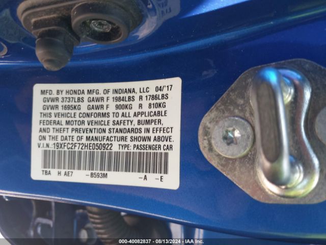 19XFC2F72HE050922 Honda CIVIC EX