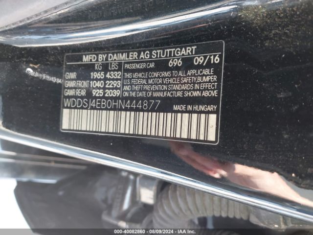 WDDSJ4EB0HN444877 Mercedes-Benz CLA 250