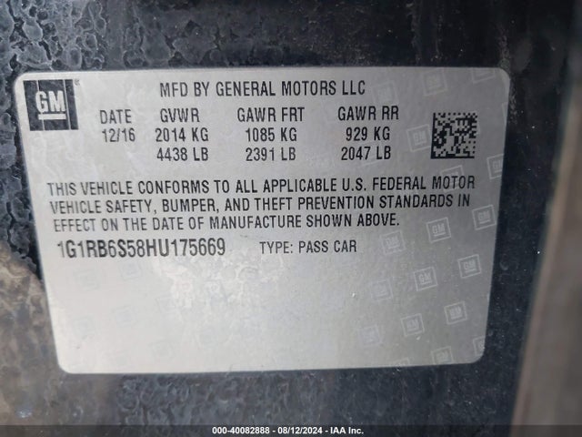 Chevrolet Volt Premier 2017 1G1RB6S58HU175669 Image 9