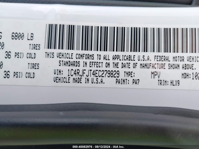 1C4RJFJT4EC279829 Jeep Grand Cherokee Summit
