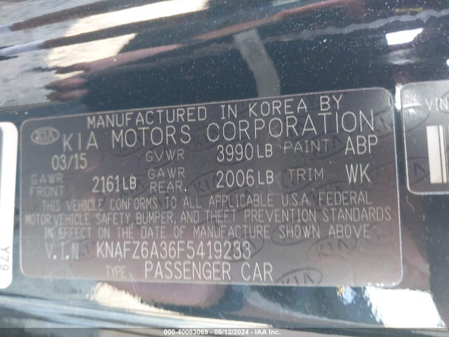 KIA Forte Koup Sx 2015 KNAFZ6A36F5419233 Image 9