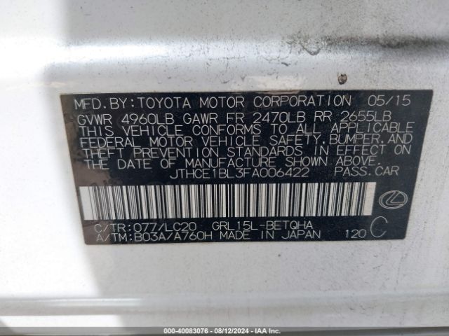 JTHCE1BL3FA006422 Lexus GS 350