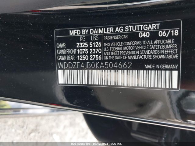 Mercedes-Benz E 300 2019 WDDZF4JB0KA504662 Image 9