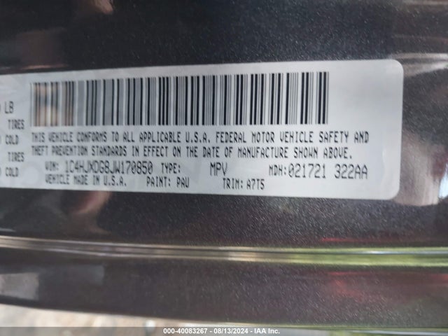 1C4HJXDG8JW170850 Jeep Wrangler Unlimited Sport S 4x4