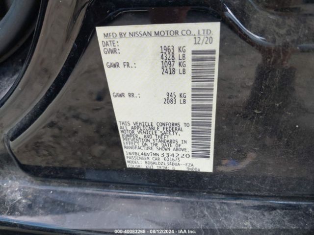 1N4BL4BV7MN334220 Nissan Altima S Fwd