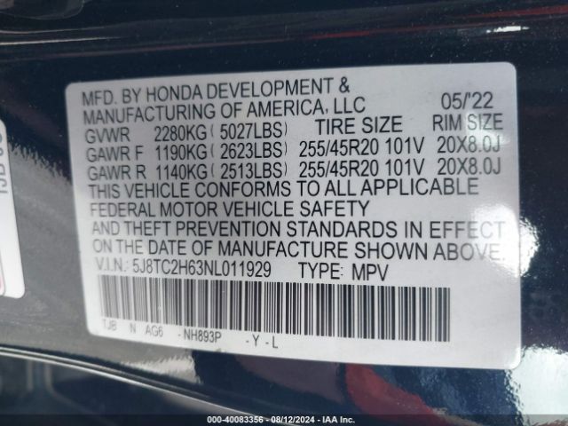 5J8TC2H63NL011929 Acura Rdx A-spec Package