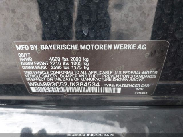 WBA8B3C52JK384534 BMW 340i