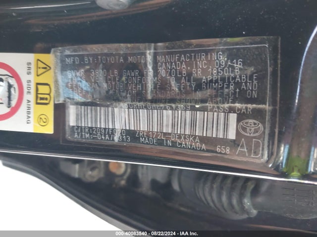 Toyota COROLLA SE 2017 2T1BURHE0HC761369 Image 9