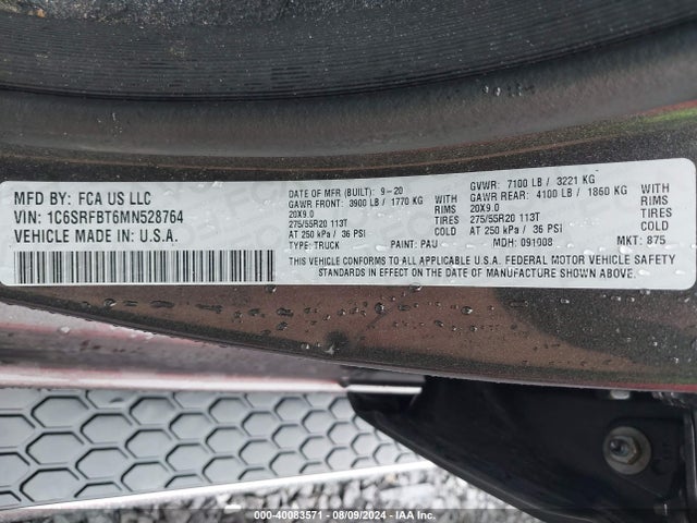 RAM 1500 2021 1C6SRFBT6MN528764 Image 9