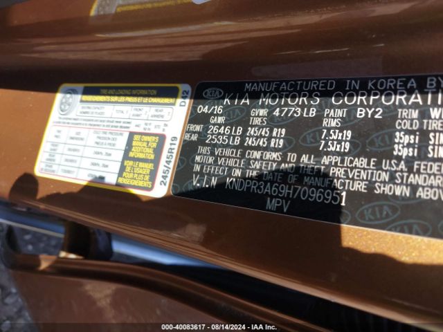 KNDPR3A69H7096951 KIA Sportage Sx Turbo