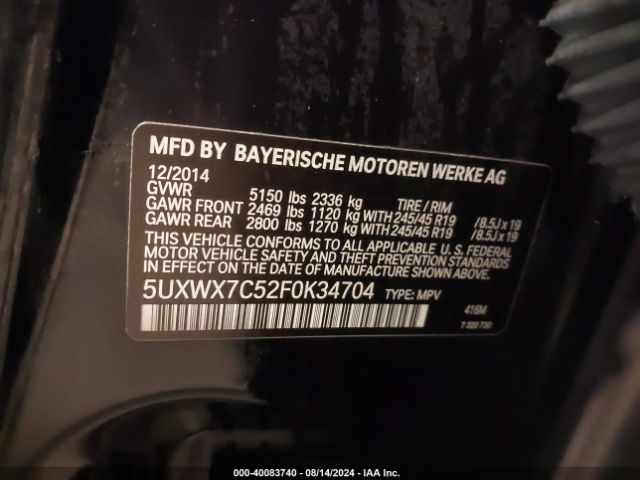 5UXWX7C52F0K34704 BMW X3 Xdrive35i