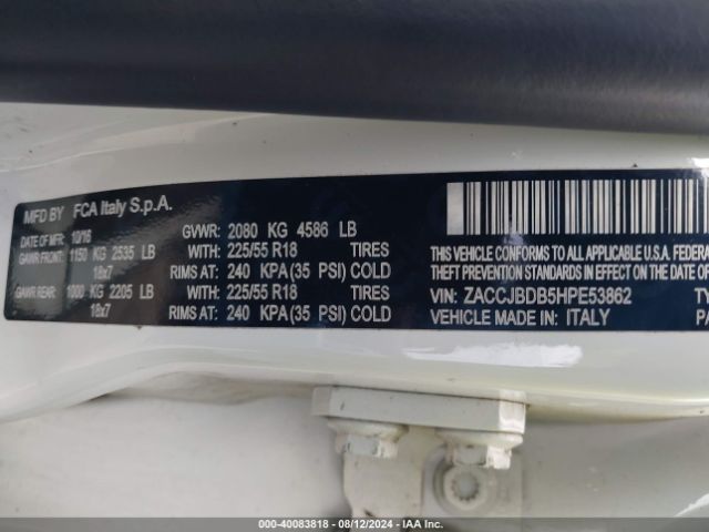 ZACCJBDB5HPE53862 Jeep Renegade Limited 4x4