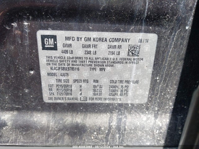 Buick Encore Convenience 2014 KL4CJFSB5EB785116 Image 9