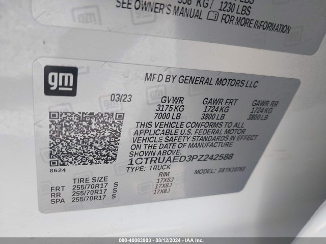 GMC Sierra 1500 Pro 2023 1GTRUAED3PZ242588 Image 9