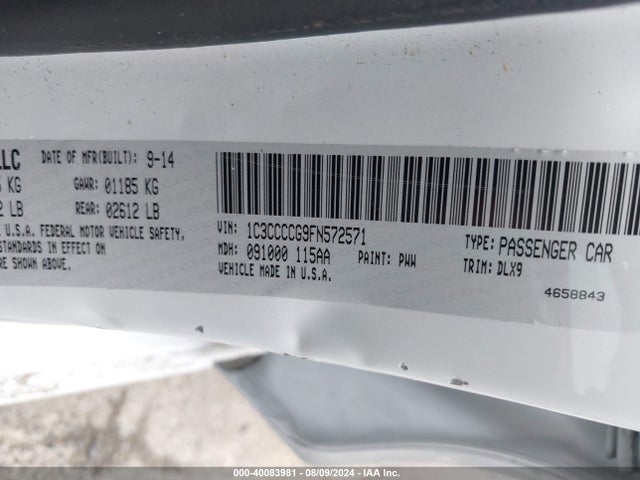 Chrysler 200 C 2015 1C3CCCCG9FN572571 Image 9