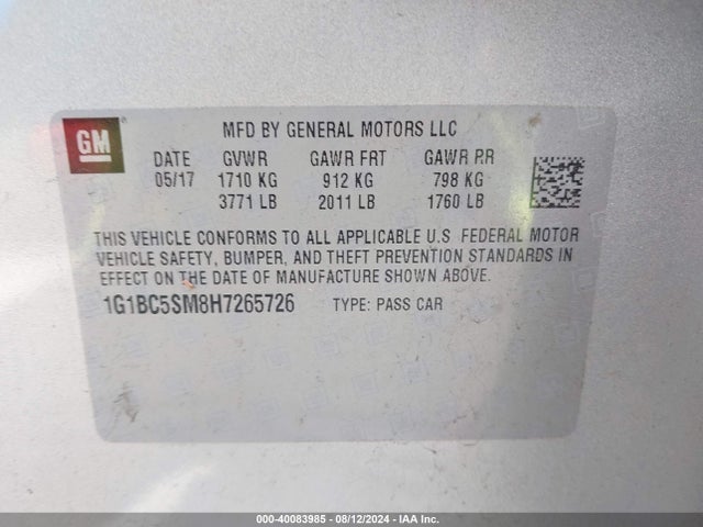 Chevrolet Cruze Ls Auto 2017 1G1BC5SM8H7265726 Image 9