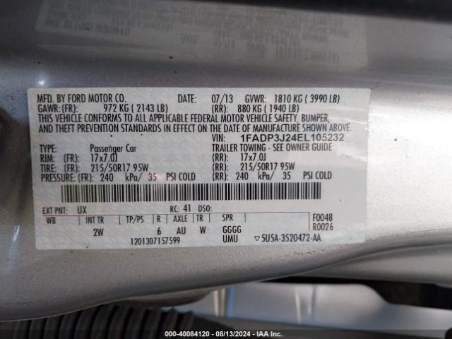 1FADP3J24EL105232 Ford Focus Titanium