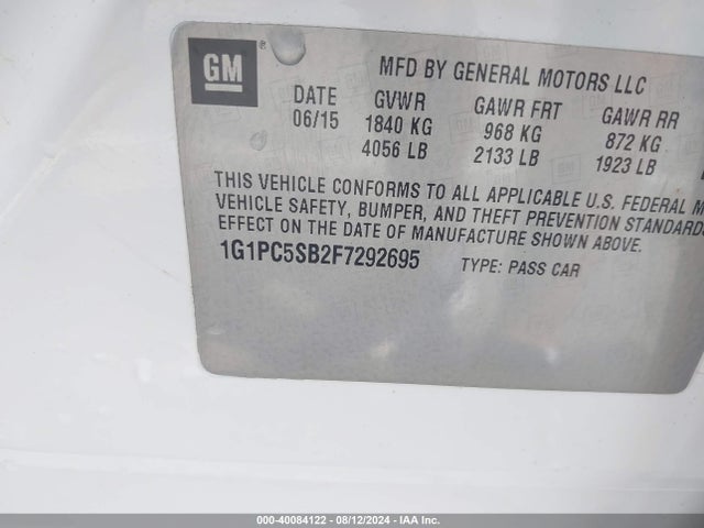 Chevrolet Cruze 1lt Auto 2015 1G1PC5SB2F7292695 Image 9