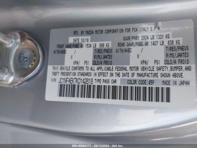 2019 FIAT 124 SPIDER JC1NFAEK7K0142818 Photo 8