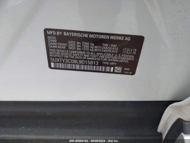 5UXTY3C08L9D15813 BMW X3 Sdrive30i