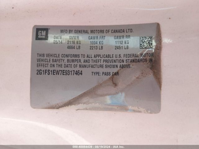 2G1FS1EW7E9317464 Chevrolet Camaro 1ss